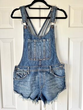 Free People Denim Short Overalls